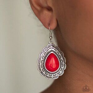 Paparazzi Jewelry Accessories - Mountain Mover - Red Earrings - Vintage